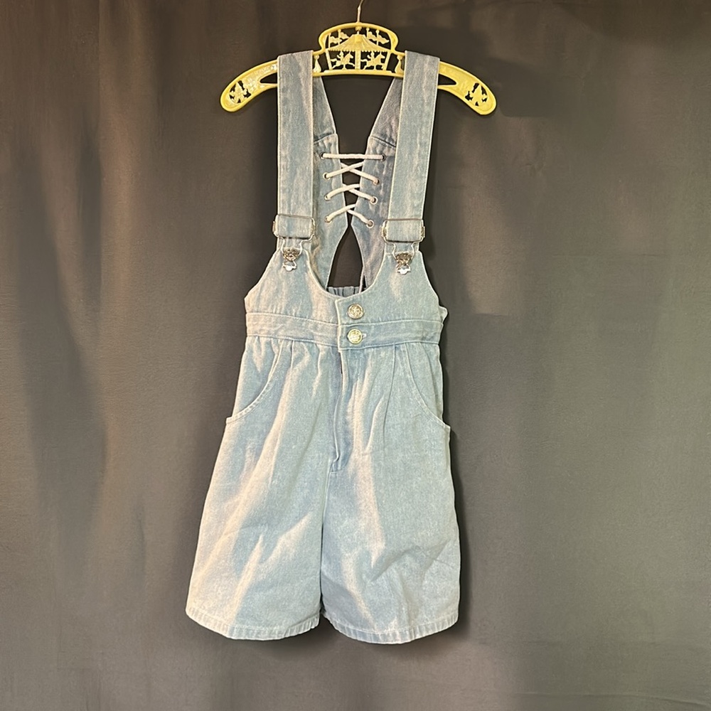 Vintage  light blue denim romper for girls size 7
